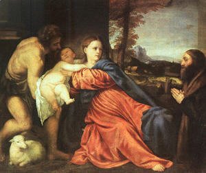 Tiziano Vecellio (Titian) - Holy Family and Donor 1513-14