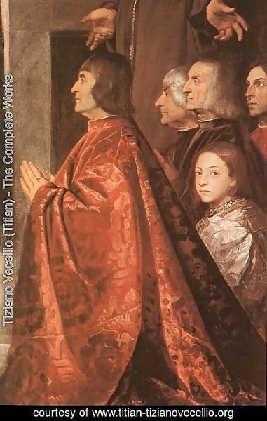 Tiziano Vecellio (Titian) - Madonna with Saints and Members of the Pesaro Family (detail-3) 1519-26