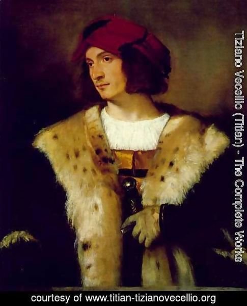Tiziano Vecellio (Titian) - Portrait of a Man in a Red Cap c. 1516