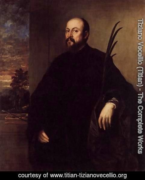 Tiziano Vecellio (Titian) - Portrait of a Man with a Palm 1561