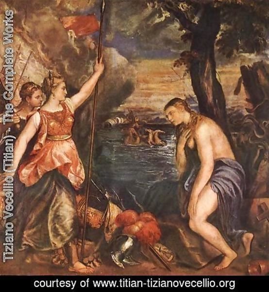Tiziano Vecellio (Titian) - Religion Helped by Spain c. 1571
