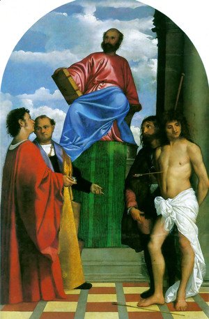 Tiziano Vecellio (Titian) - St. Mark Enthroned with Saints 1510