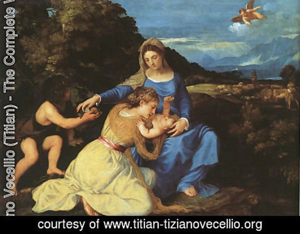 Tiziano Vecellio (Titian) - Madonna and Child with the Young St. John the Baptist and St. Catherine 1530