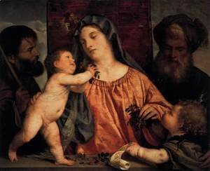Tiziano Vecellio (Titian) - Madonna of the Cherries 1517-18