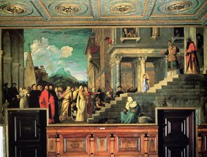 Tiziano Vecellio (Titian) - Entry of Mary into the temple