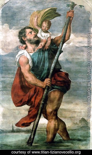 Tiziano Vecellio (Titian) - Saint Christopher