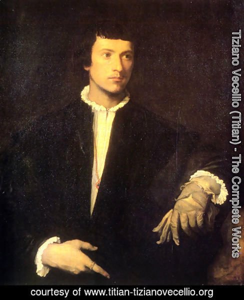 Tiziano Vecellio (Titian) - Man with Gloves