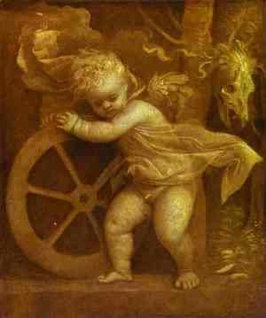 Tiziano Vecellio (Titian) - Cupid with the Wheel of Fortune