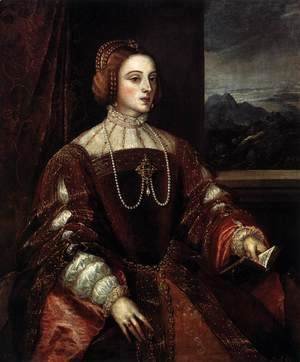 Tiziano Vecellio (Titian) - Portrait of Isabella of Portugal
