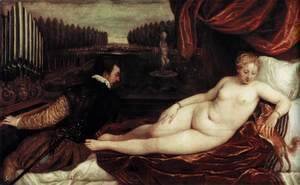 Tiziano Vecellio (Titian) - Venus and an Organist and a Little Dog