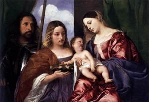 Tiziano Vecellio (Titian) - Madonna and Child with Sts Dorothy and George