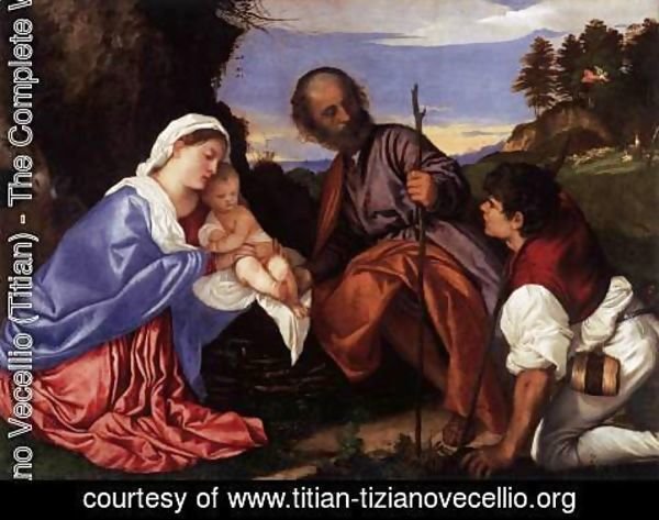 Tiziano Vecellio (Titian) - The Holy Family with a Shepherd 2