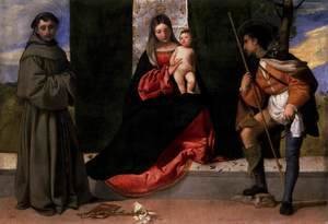 Tiziano Vecellio (Titian) - Madonna and Child with Sts Anthony of Padua and Roch 2