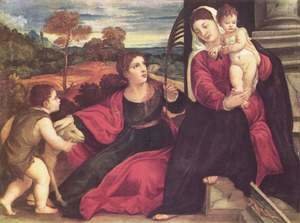Tiziano Vecellio (Titian) - Madonna with St. Agnes and St. John the Baptist