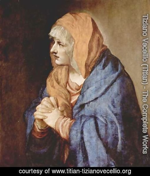 Tiziano Vecellio (Titian) - Our Lady of Sorrows in prayer