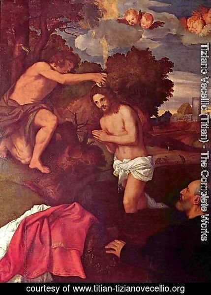 Tiziano Vecellio (Titian) - Baptism of Christ with the client Giovanni Ram