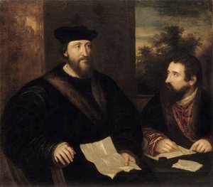 Tiziano Vecellio (Titian) - French Cardinal Georges d'Armagnac and his secretary G. Philandrier