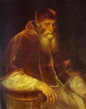 Tiziano Vecellio (Titian) - Portrait of Pope Paul III 2