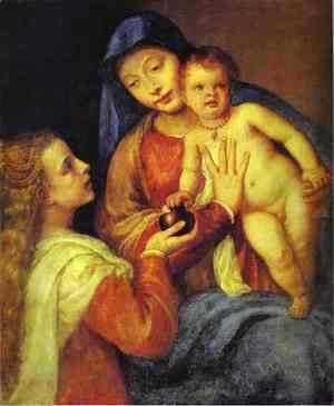 Tiziano Vecellio (Titian) - Madonna and Child with Mary Magdalene