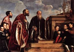 Tiziano Vecellio (Titian) - Male Members of the Vendramin Family c. 1547