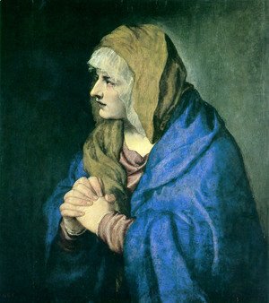Tiziano Vecellio (Titian) - Mater Dolorosa (with clasped hands) 1550