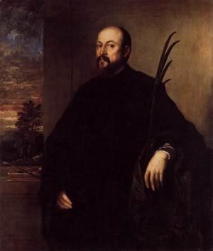 Tiziano Vecellio (Titian) - Portrait of a Man with a Palm 1561