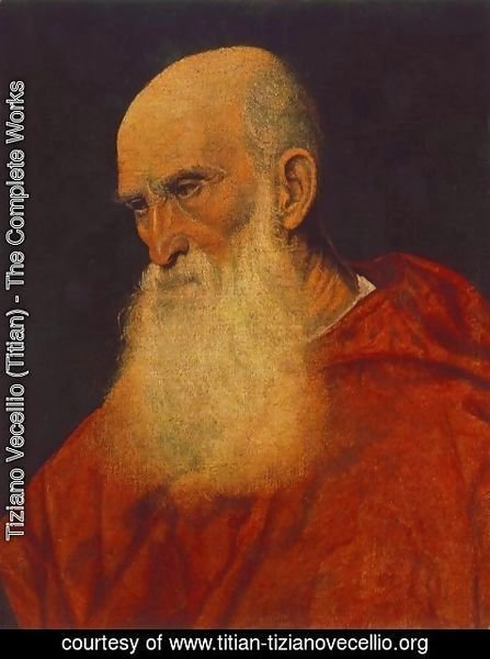 Tiziano Vecellio (Titian) - Portrait of an Old Man (Pietro Cardinal Bembo) 1545-46
