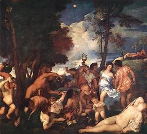 Tiziano Vecellio (Titian) - The Andrians (Bacchanalia) c. 1525