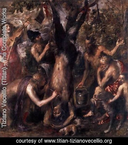 Tiziano Vecellio (Titian) - The Flaying of Marsyas 1575-76