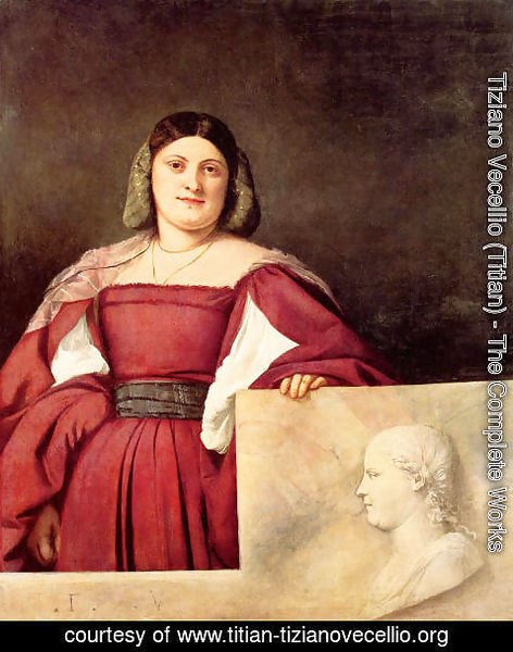 Tiziano Vecellio (Titian) - Portrait of a Woman called `La Schiavona`  1508-10
