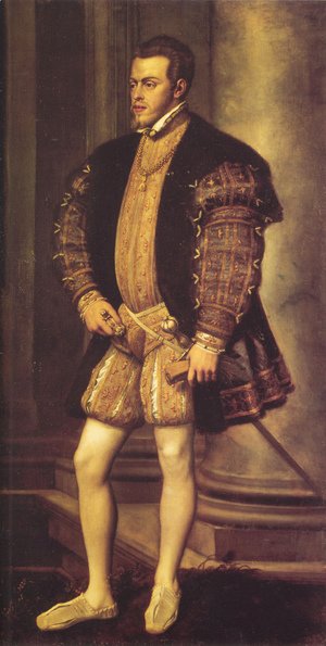 Tiziano Vecellio (Titian) - Portrait of Philip II