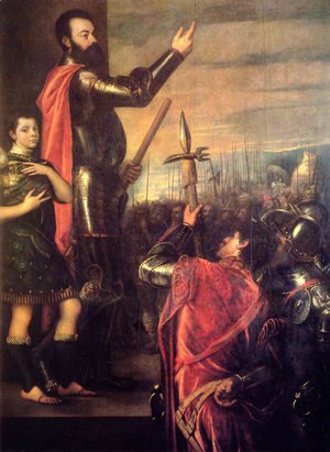 Tiziano Vecellio (Titian) - The Speech of Alfonso d'Avalo