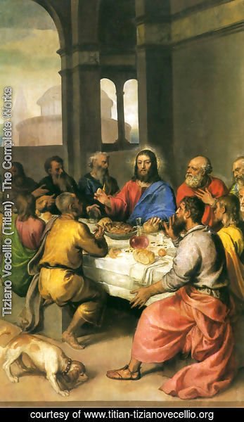 Tiziano Vecellio (Titian) - The Last Supper [detail]