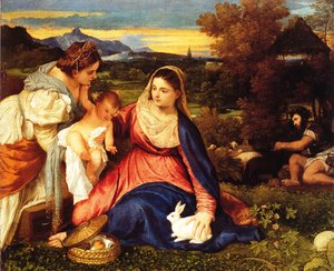 Tiziano Vecellio (Titian) - Madonna of the Rabbit