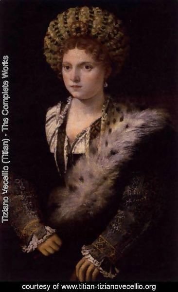 Tiziano Vecellio (Titian) - Isabella d'Este, Duchess of Mantua