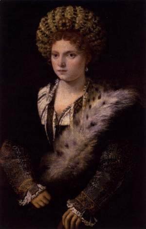 Tiziano Vecellio (Titian) - Isabella d'Este, Duchess of Mantua