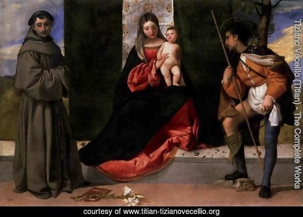 Madonna and Child with Sts Anthony of Padua and Roch