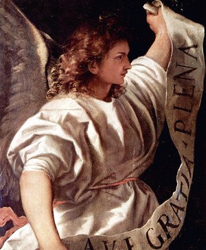 Tiziano Vecellio (Titian) - Polyptych of the Resurrection, Archangel Gabriel