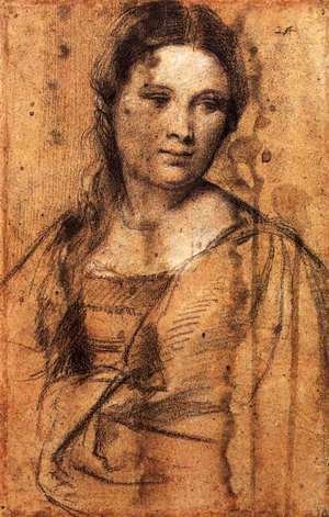 Tiziano Vecellio (Titian) - Portrait of a Young Woman (draw)