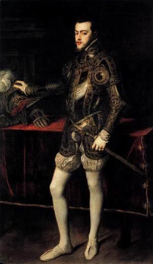 Tiziano Vecellio (Titian) - Portrait of Philip II in Armour