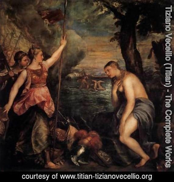 Tiziano Vecellio (Titian) - Spain Succouring Religion