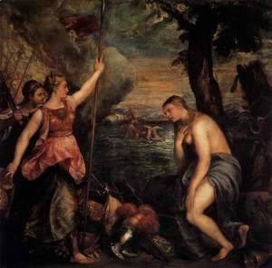 Tiziano Vecellio (Titian) - Spain Succouring Religion