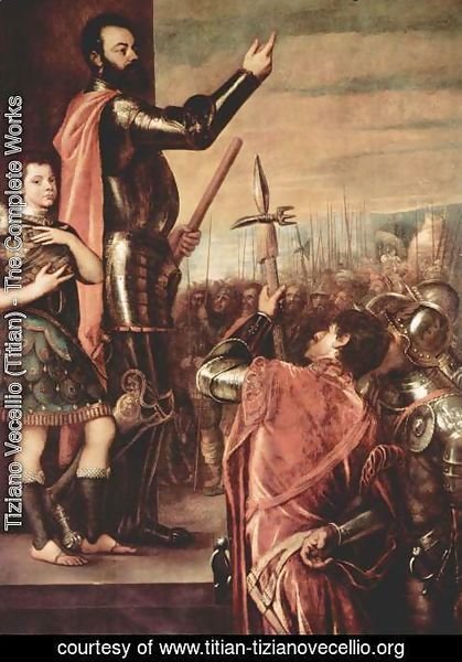 Tiziano Vecellio (Titian) - The Marchese del Vasto Addressing his Troops
