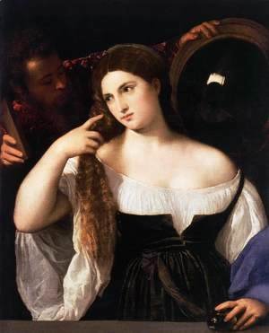 Tiziano Vecellio (Titian) - Woman with a Mirror