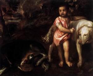 Tiziano Vecellio (Titian) - Youth with Dogs