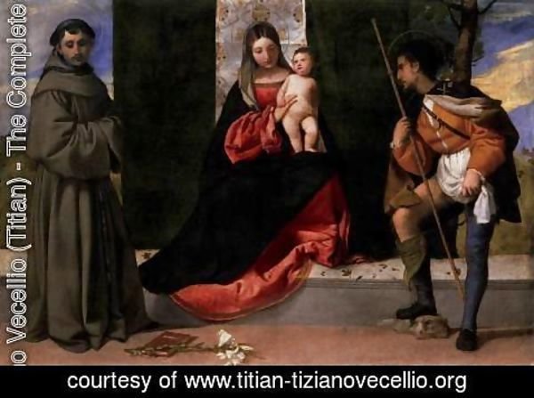 Tiziano Vecellio (Titian) - Madonna and Child with Sts Anthony of Padua and Roch 2