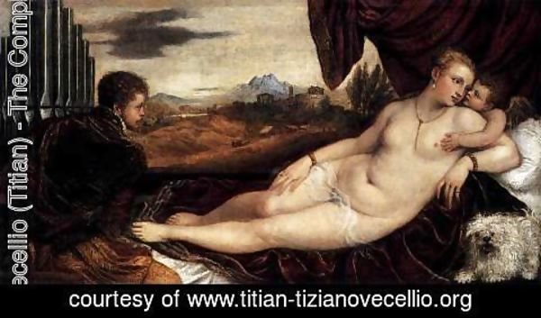Tiziano Vecellio (Titian) - Venus and Cupid with an Organist 2
