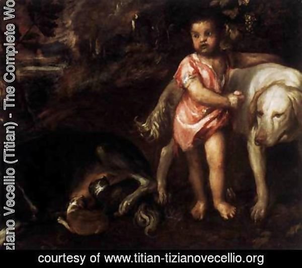 Tiziano Vecellio (Titian) - Youth with Dogs 2