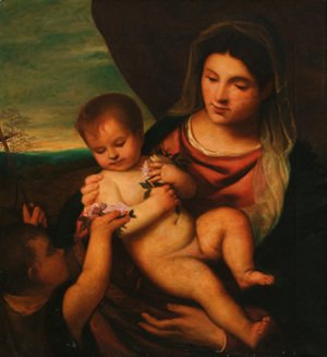 Tiziano Vecellio (Titian) - Madonna and Child with the Infant Saint John the Baptist