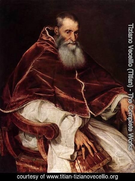 Tiziano Vecellio (Titian) - Portrait Of Pope Paul III